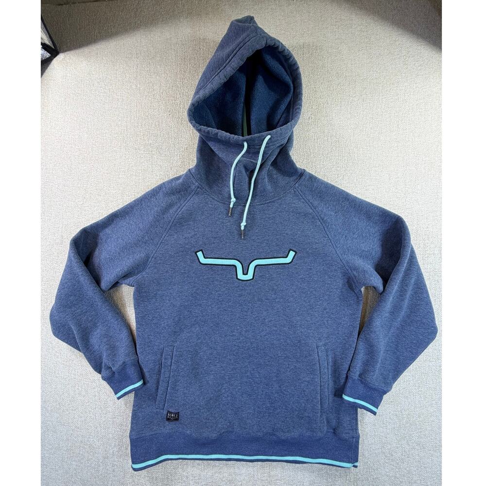 Kimes Ranch Womens Large Blue Long Sleeve Hoodie Western Rodeo Casual Sweatshirt